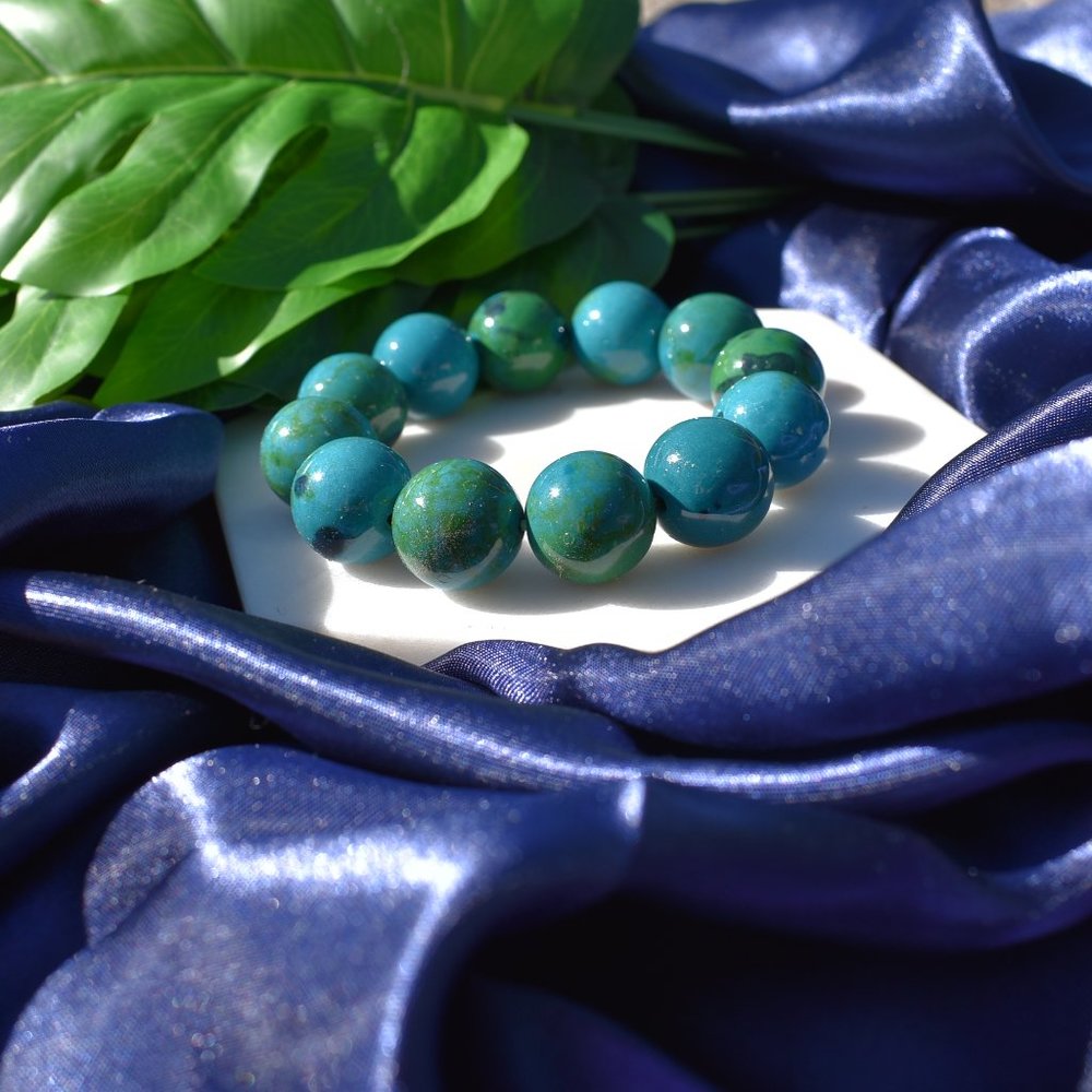 Australian Chrysocolla Beaded Stretch Bracelet